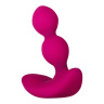 Розовые анальные шарики с вибрацией и расширением Bubble Butt - 12,3 см. купить в секс шопе
