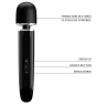 Черный мощный жезловый вибратор с изогнутой ручкой Charming Massager - 24 см. купить в секс шопе