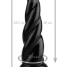 Черная коническая спиральная анальная втулка - 22,5 см. купить в секс шопе
