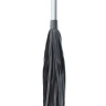 Черная плеть из кожи Gray с серебристой ручкой - 64 см. купить в секс шопе