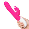 Розовый вибромассажер с клиторальной стимуляцией Clitoral Suction Rabbit - 24,5 см. купить в секс шопе
