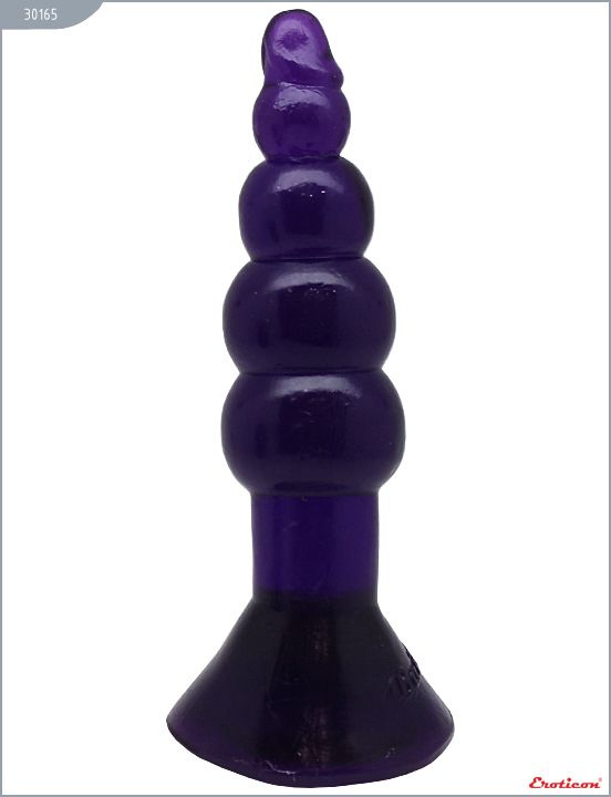 Фиолетовая гелевая анальная ёлочка - 17 см. купить в секс шопе