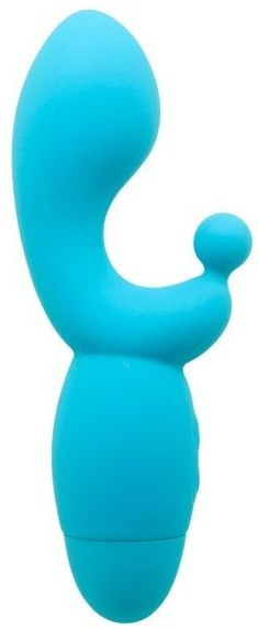 Голубой вибратор INDULGENCE G Kiss - 16,5 см. купить в секс шопе
