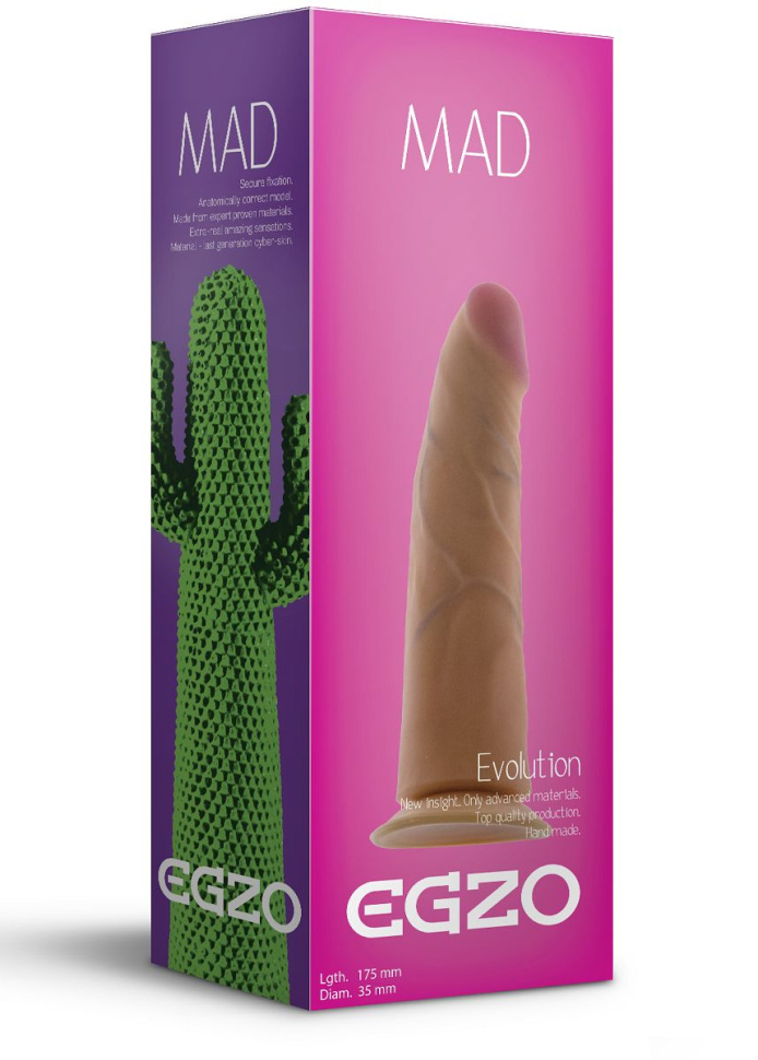 Телесный фаллоимитатор без мошонки Mad Cactus - 17,5 см. купить в секс шопе