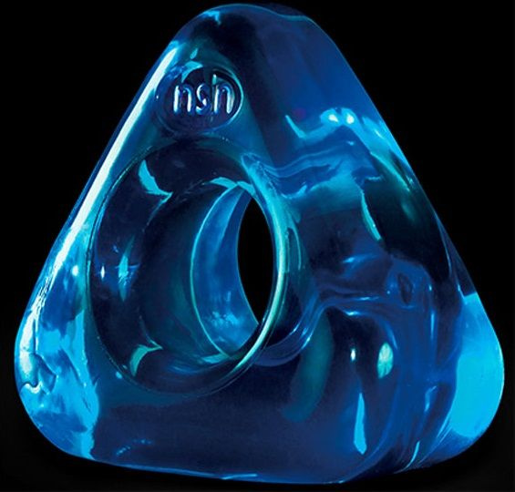 Синее треугольное эрекционное кольцо RENEGADE JUNK PUSHER купить в секс шопе