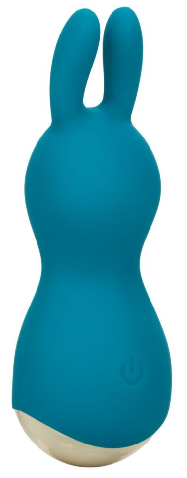 Бирюзовый мини-вибромассажер #AmazeMe с ушками - 10,75 см. купить в секс шопе