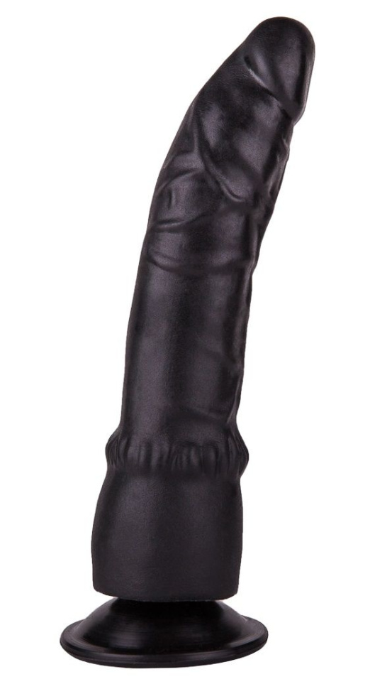 Чёрный фаллоимитатор на присоске - 19,3 см. купить в секс шопе