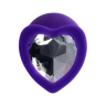 Фиолетовая анальная втулка Diamond Heart с прозрачным кристаллом - 8 см. купить в секс шопе