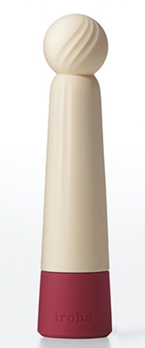 Бежевый вибратор с шаровидной мягкой головкой IROHA Rin Akane - 14,8 см. купить в секс шопе
