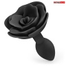 Черная гладкая анальная втулка-роза купить в секс шопе