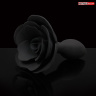Черная гладкая анальная втулка-роза купить в секс шопе