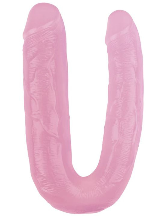 Розовый двусторонний фаллоимитатор 17.7 Inch Dildo - 22,5 см. купить в секс шопе