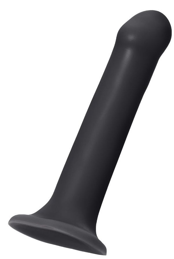 Черный фаллос на присоске Silicone Bendable Dildo L - 19 см. купить в секс шопе