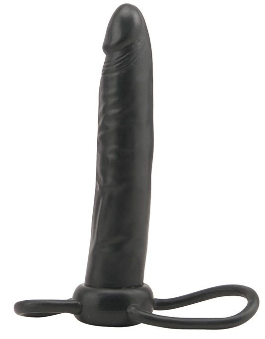 Чёрная насадка на пенис для анальной стимуляции WHATA MAN - 16 см. купить в секс шопе