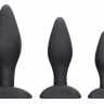 Набор из 3 черных анальных пробок Apex Butt Plug Set купить в секс шопе
