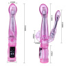 Розовый вибратор с анальным и клиторальным стимуляторами - 22 см. купить в секс шопе