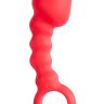 Красный анальный стимулятор с кольцом HEAD INVADER - 13 см. купить в секс шопе