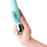 Мятный рельефный вибратор с клиторальной стимуляцией Flax - 17,5 см. купить в секс шопе