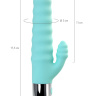 Мятный рельефный вибратор с клиторальной стимуляцией Flax - 17,5 см. купить в секс шопе