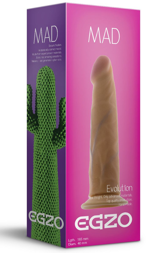 Телесный фаллоимитатор без мошонки Mad Cactus - 18,5 см. купить в секс шопе