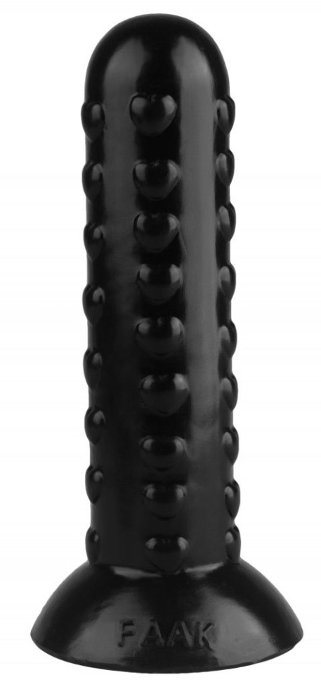 Черная анальная втулка с шипиками - 19,5 см. купить в секс шопе