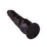 Чёрный фаллоимитатор с клиторальными шипами - 17,8 см. купить в секс шопе