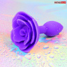 Фиолетовая гладкая анальная втулка-роза купить в секс шопе