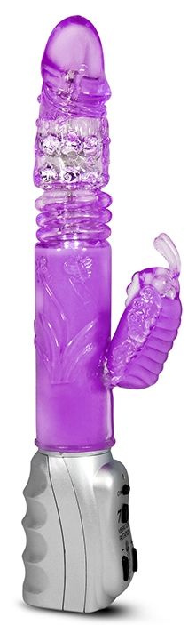 Фиолетовый вибромассажер Butterfly Stroker - 29,8 см. купить в секс шопе