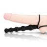 Черная ёлочка-насадка для двойного проникновения Mojo Bumpy - 15 см. купить в секс шопе