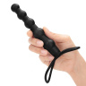 Черная ёлочка-насадка для двойного проникновения Mojo Bumpy - 15 см. купить в секс шопе