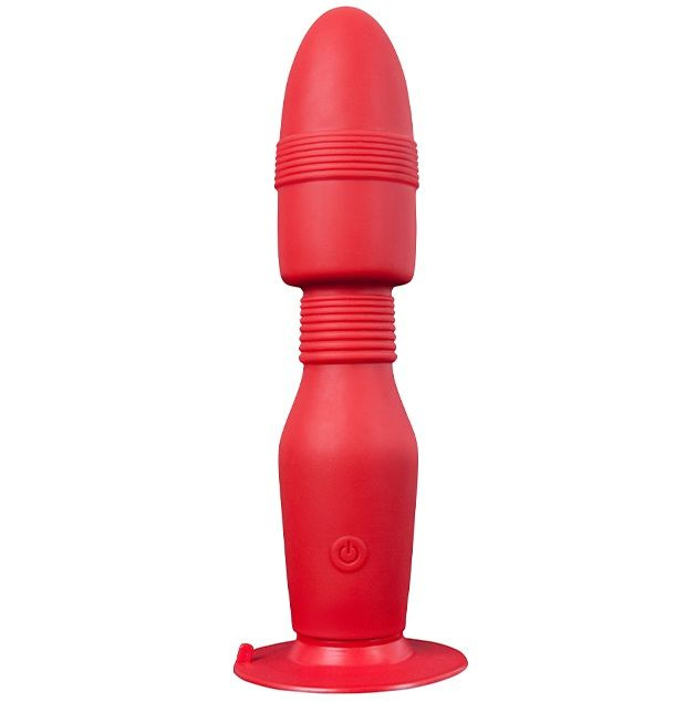 Красная анальная пробка с вибрацией MENZSTUFF VIBRATING BUTT PLUG 8.5INCH - 21,5 см. купить в секс шопе