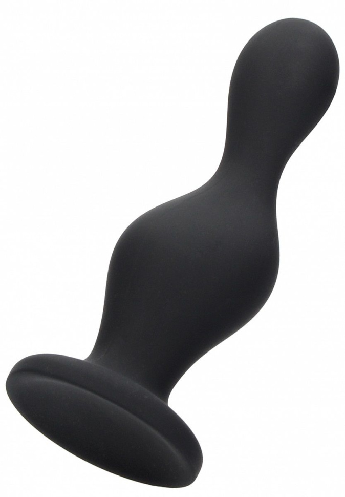 Черная анальная пробка Wave Butt Plug - 11,3 см. купить в секс шопе