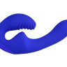 Синий безремневой страпон с пультом ДУ - 17,5 см. купить в секс шопе