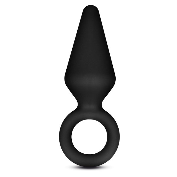 Черная анальная пробка Silicone Loop Plug Small - 7,6 см. купить в секс шопе