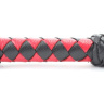Черно-красная клеть с плетеной ручкой с ромбовидным узором - 45 см. купить в секс шопе