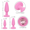 Набор из 3 розовых анальных пробок Crystal Booty Kit купить в секс шопе