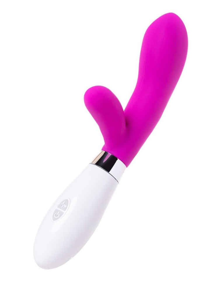 Розовый силиконовый вибратор с клиторальным стимулятором A-Toys Mady - 20,4 см. купить в секс шопе