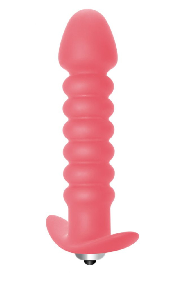 Розовая анальная вибропробка Twisted Anal Plug - 13 см. купить в секс шопе