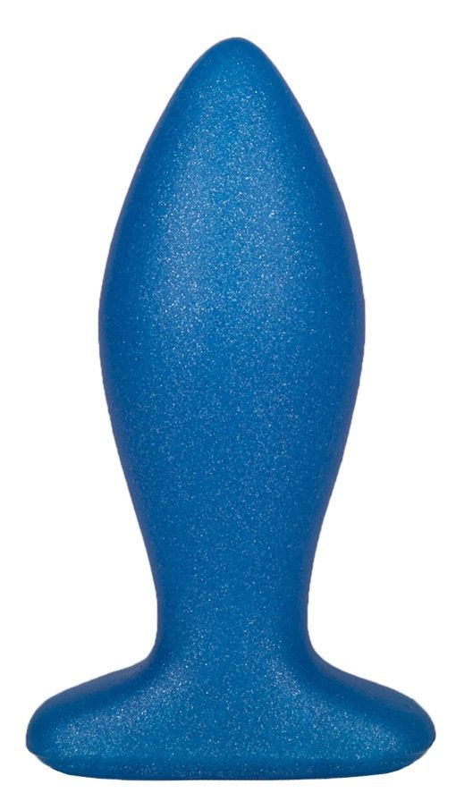 Синий конический анальный плаг - 9 см. купить в секс шопе