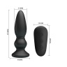 Черная вибропробка с пультом ДУ - 12,5 см. купить в секс шопе