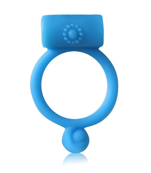 Синее силиконовое кольцо с вибрацией купить в секс шопе